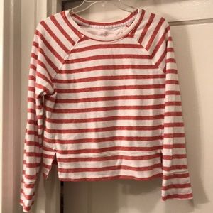 Red and white terry top